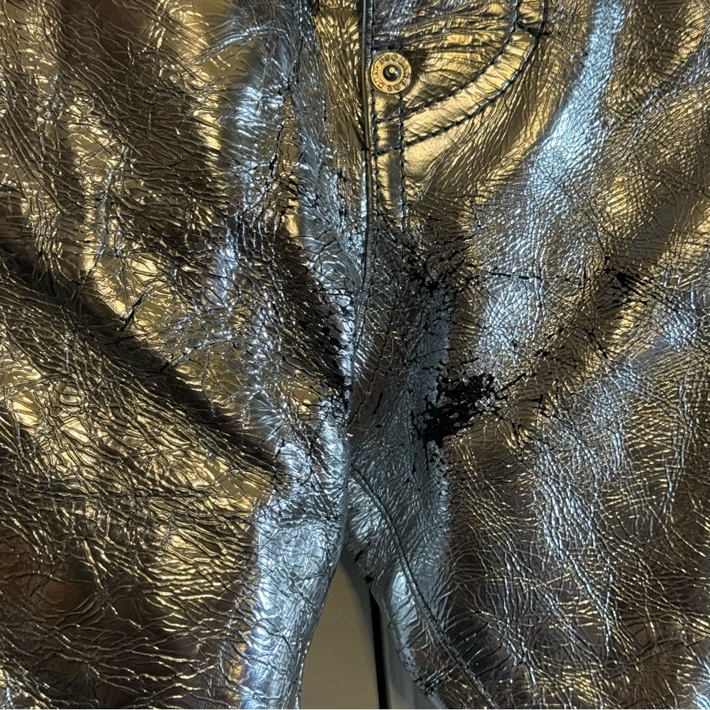 Dsquared2 silver metallic leather jeans - Picture 7 of 9